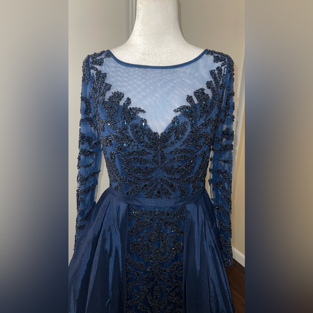 Heavy Beaded Navy Dress